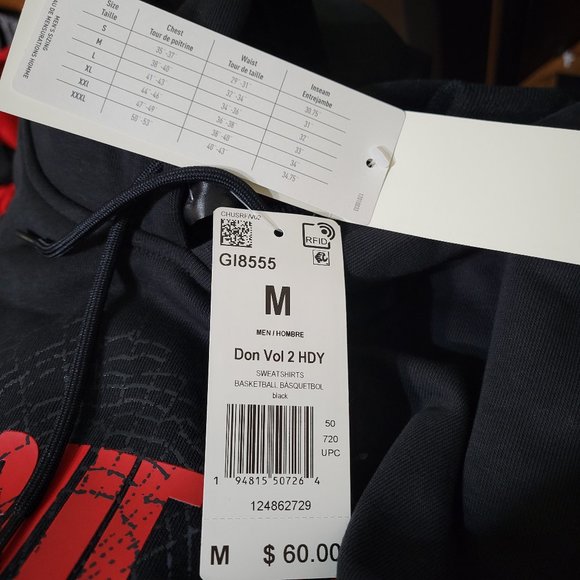 adidas DON Issue #2 Hoodie Sweatshirt Black Red - Picture 9 of 12